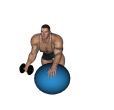 Dumbbell Row - Fitness Ball Rotation Version 2